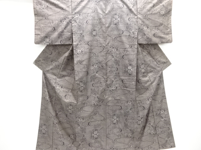 JAPANESE KIMONO / DORO OSHIMA TSUMUGI (5 maruki) / WOVEN PLANT & STREAM 